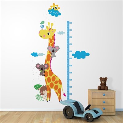 DekorLoft Zürafa ve Koala Boy Ölçer Sticker DBC34  Sarı